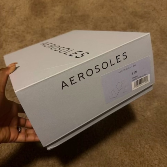 Aerosoles Comfortable Women's Platform Sandal in White Crackled Leather- 8.5 - Picture 5 of 6